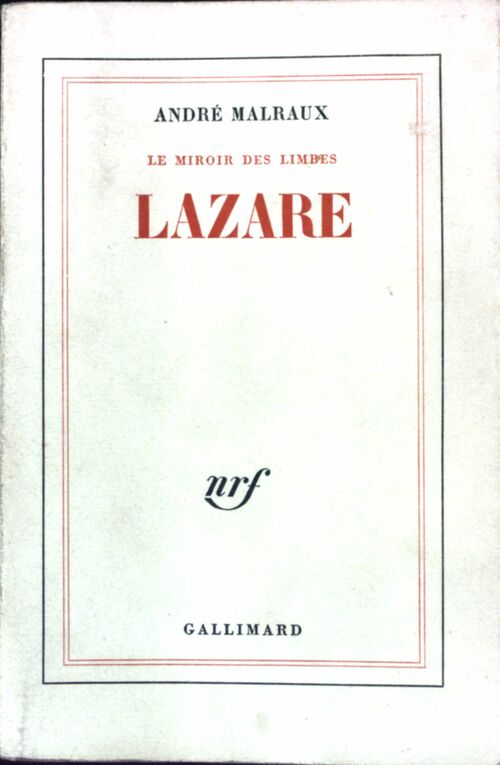 Lazare - André Malraux - Livre