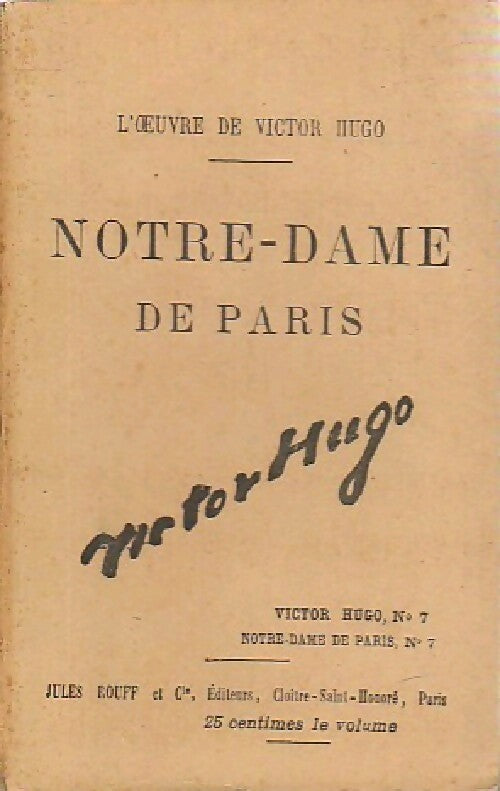 Notre Dame de Paris Tome VII - Victor Hugo - Livre