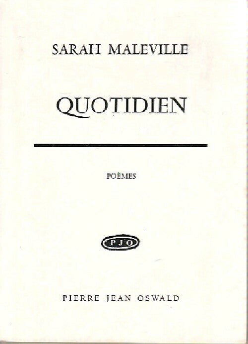 Quotidien - Sarah Maleville - Livre