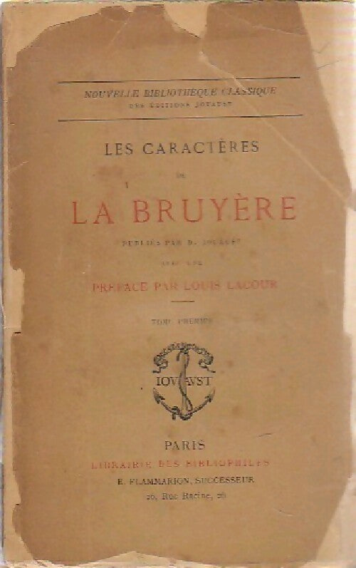 Les caractères - Jean De la Bruyère - Livre