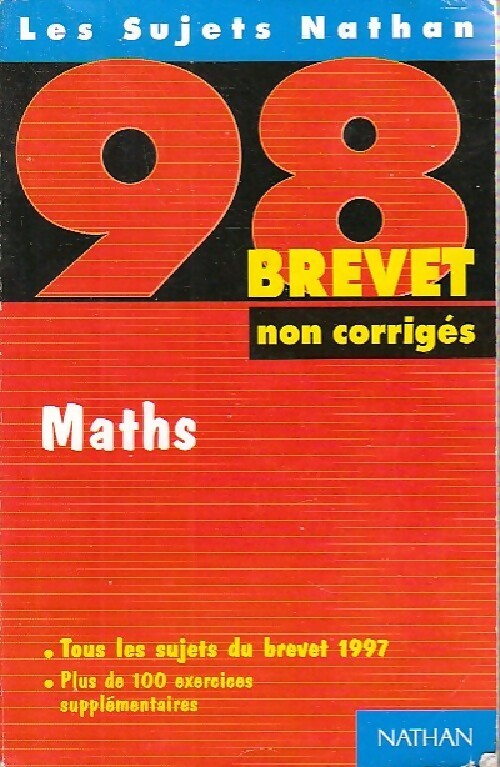 Mathématiques Brevet Sujets 1998 - Chantal Carruelle - Livre