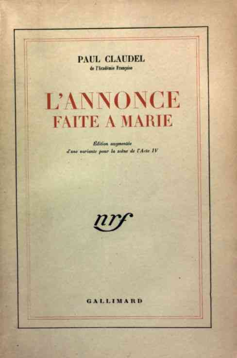 L'annonce faite à Marie - Claudel Paul - Livre