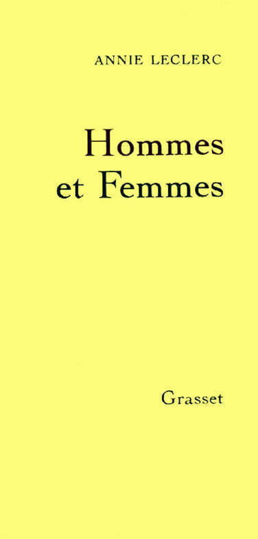 Hommes et femmes - Annie Leclerc - Livre