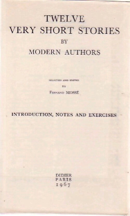 Twelve very short stories - Collectif - Livre