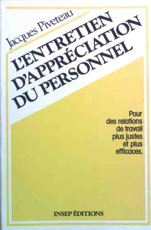 L'entretien d'appréciation du personnel - Jean Piveteau - Livre