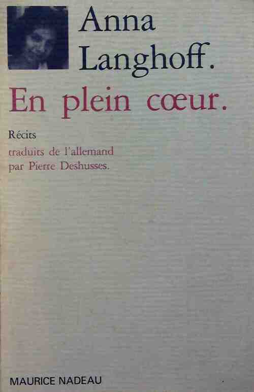 En plein coeur - Anna Langhoff - Livre