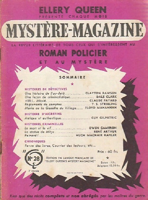 Mystère magazine n°28 - Collectif - Livre