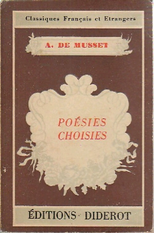 Poésies choisies - Alfred De Musset - Livre