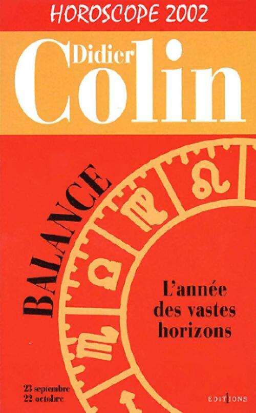 Balance 2002 - Didier Colin - Livre