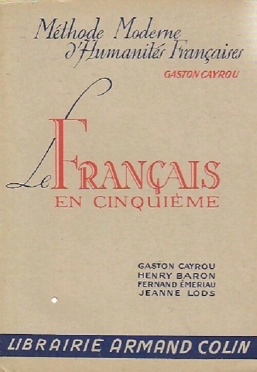 Le français en 5e - Gaston Cayrou - Livre