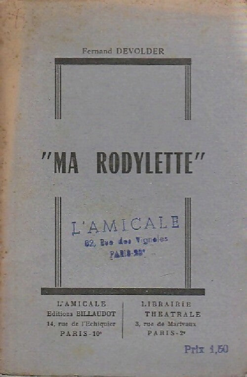 Ma rodylette - Fernand Devolder - Livre