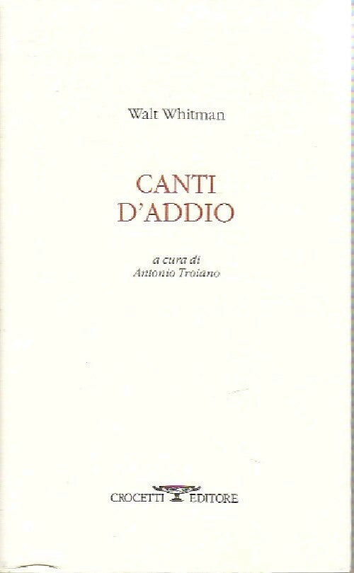 Canti d'addio - Walt Whitman - Livre
