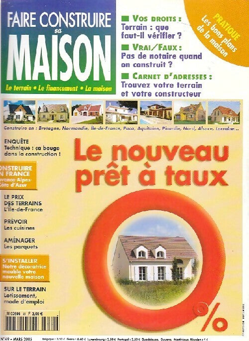 Faire construire sa maison n°49 : Le nouveau prêt à taux 0% - Collectif - Livre