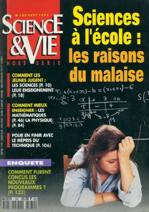 Science & vie hors-série n°180 : Sciences à l'école ! Les raisons du malaise - Collectif - Livre