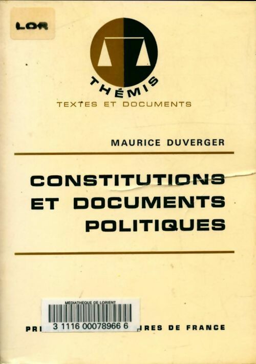 Constitutions et documents politiques - Maurice Duverger - Livre