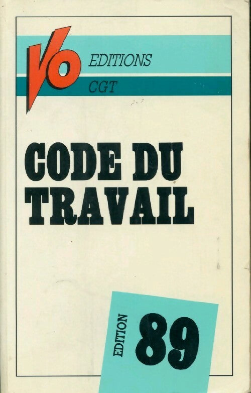 Code du travail 1989 - Inconnu - Livre