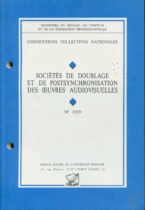 Convention collective des sociétés de doublage et postsynchronisation - Inconnu - Livre