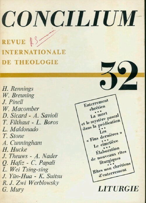 Concilium n°32 - Collectif - Livre