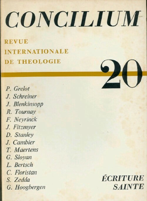Concilium n°20 : Ecriture sainte - Collectif - Livre