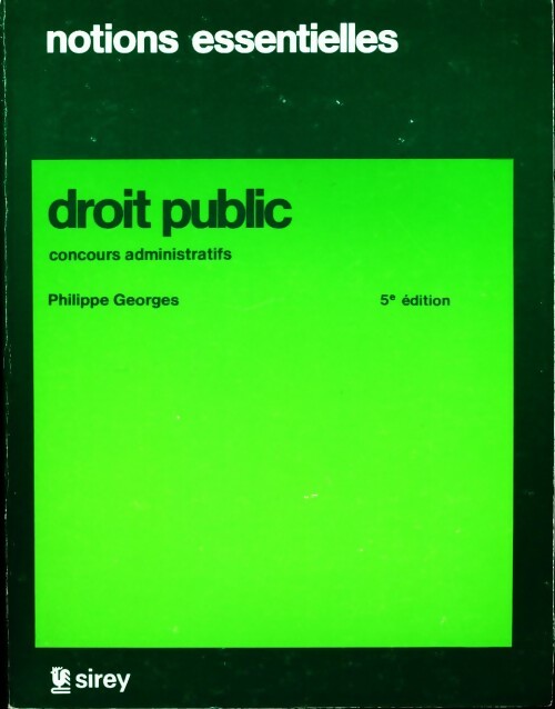 Droit public - Philippe Georges - Livre