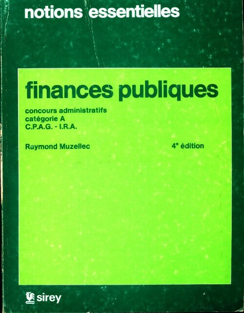 Finances publiques - Raymond Muzellec - Livre