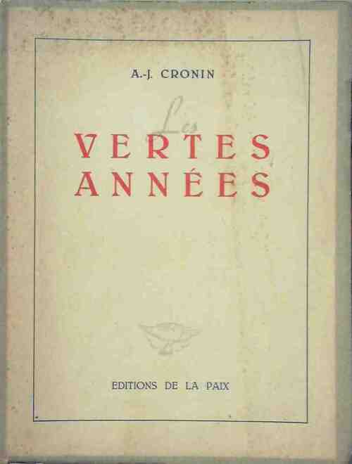 Les vertes années - Archibald Joseph Cronin - Livre