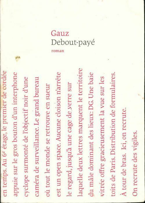 Debout-payé - Gauz - Livre