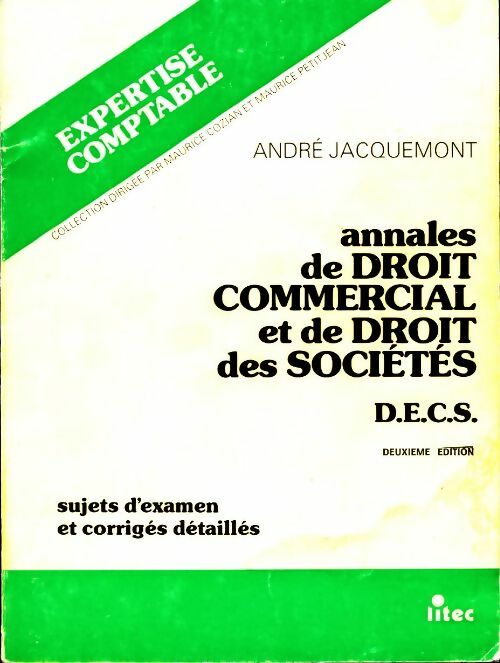 Annales de droit commercial et de droit des sociétés - André Jacquemont - Livre
