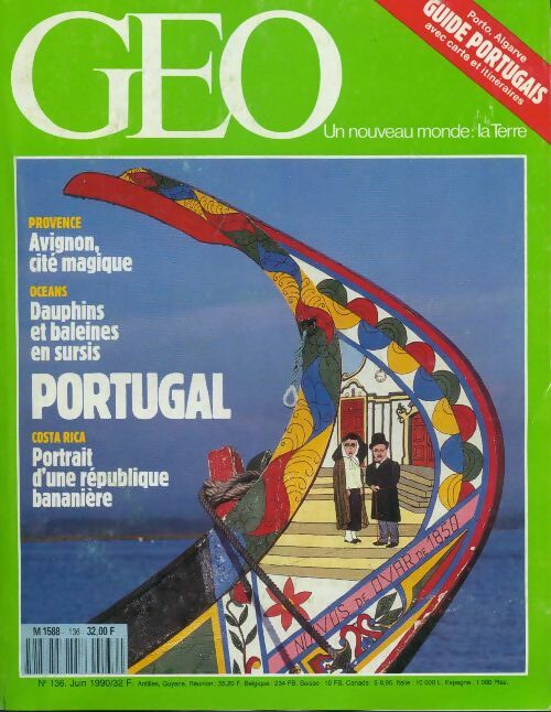 Géo n°136 : Portugal / Avignon, cité magique / Dauphins et baleines - Collectif - Livre
