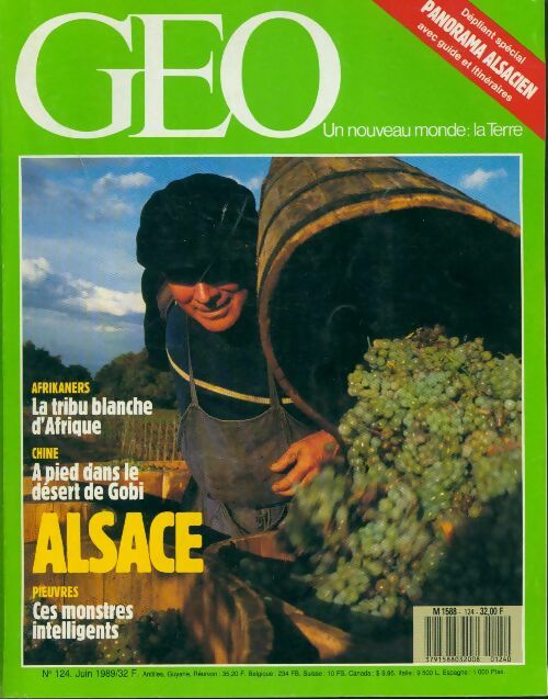 Géo n°124 : Alsace / La tribu blanche d'Afrique / A pied dans le désert de Gobi - Collectif - Livre