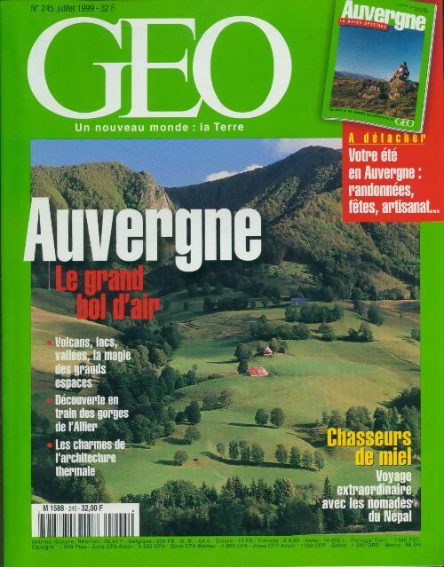 Géo n°245 : Auvergne, le grand bol d'air - Collectif - Livre