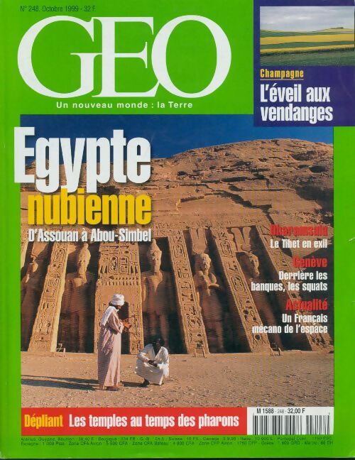 Géo n°248 : Egypte nubienne d'Assouan à Abou-Simbel - Collectif - Livre