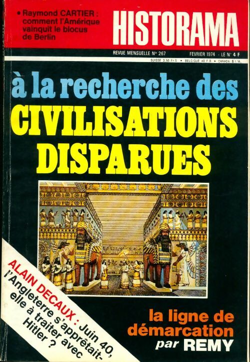 Historama n°267 : A la recherche des civilisations disparues - Collectif - Livre