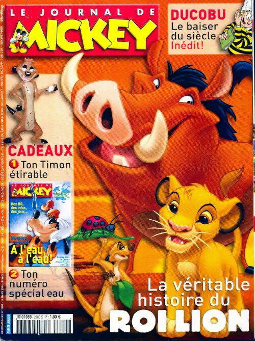 Le journal de Mickey n°2700 : La véritable histoire du roi lion - Disney - Livre