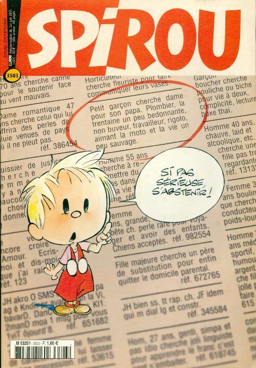 Spirou n°3503 : Si pas sérieuse s'bastenir ! - Collectif - Livre