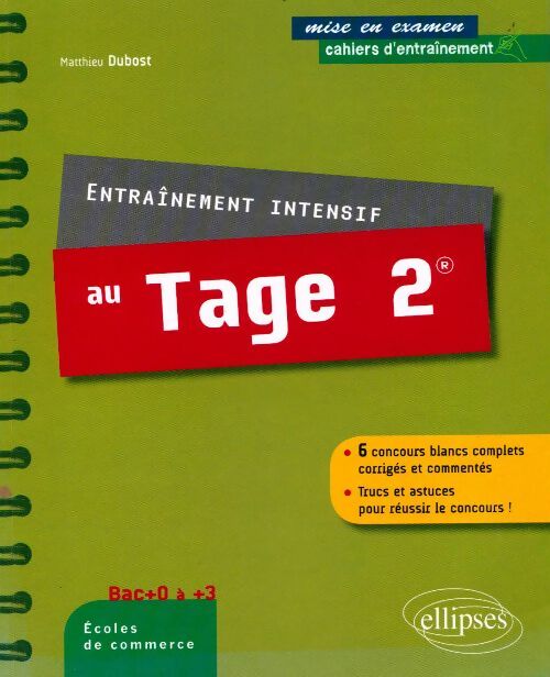 Entraînement intensif au Tage 2 - Matthieu Dubost - Livre
