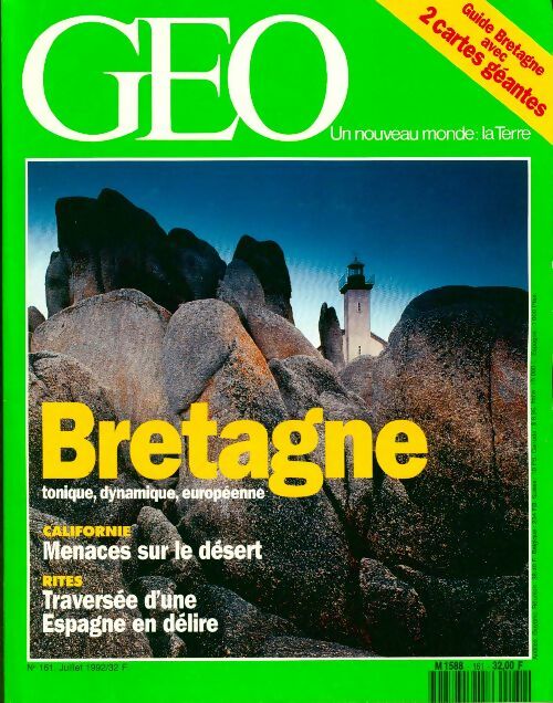 Géo n°161 : Bretagne / Californie / Rites - Collectif - Livre