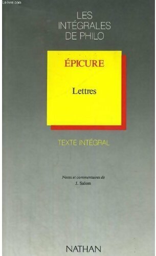 Lettres - Epicure - Livre