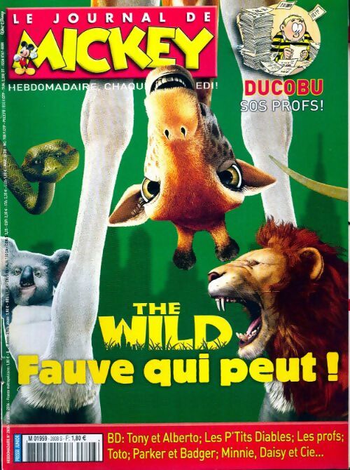 Le journal de Mickey n°2808 : The wild, fauve qui peut - Disney - Livre