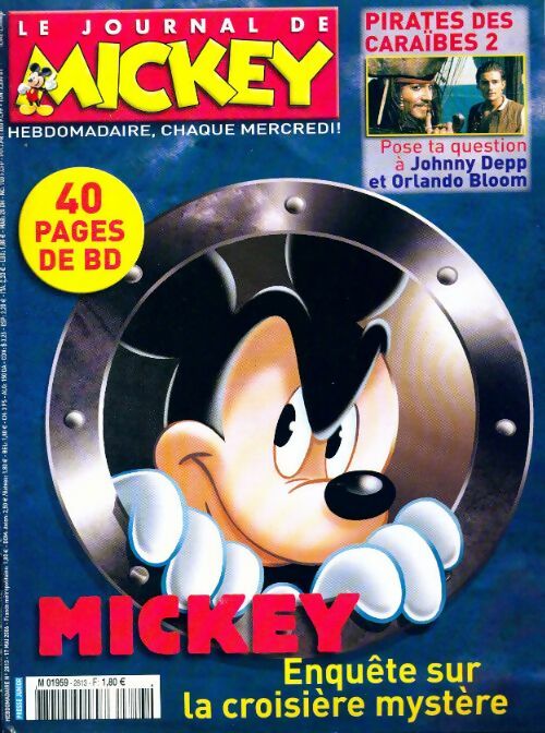 Le journal de Mickey n°2813 : Mickey. Enquête sur la croisière mystère - Disney - Livre