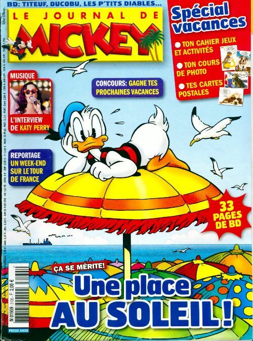 Le journal de Mickey n°3135 : Une place au soleil ! - Disney - Livre