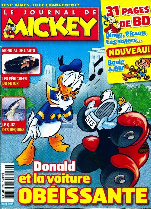 Le journal de Mickey n°3146 : Donald et la voiture obéissante - Disney - Livre