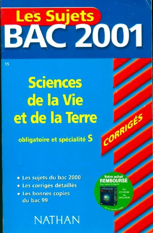 Sciences de la vie et de la Terre Terminale S : Corrigées 2001 - Christophe Durand - Livre