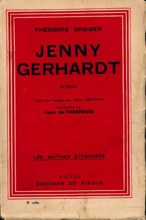 Jenny Gerhardt - Théodore Dreiser - Livre