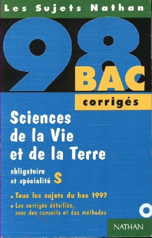 Sciences de la vie et de la Terre Terminale S : Corrigés 1998 - Christophe Durand - Livre