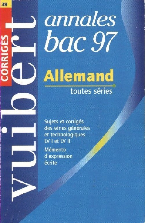 Allemand toutes séries 1997 corrigés - Fabrice Malkani - Livre