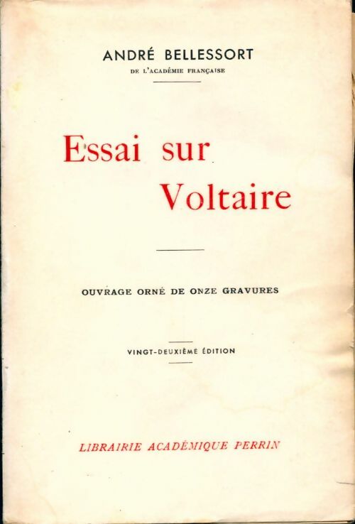 Essai sur Voltaire - André Bellessort - Livre
