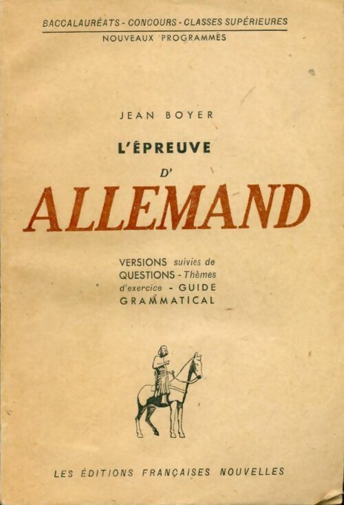 L'épreuve d'allemand - Jean-François Boyer - Livre