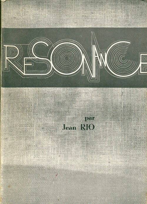 Résonnance - Jean Rio - Livre