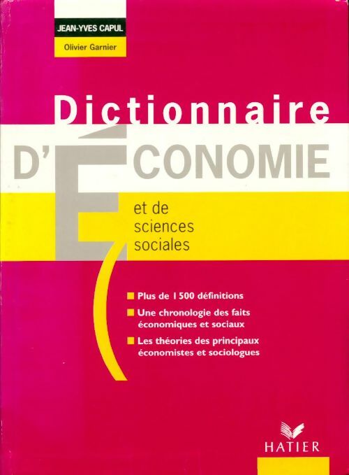 Dictionnaire d'économie et de sciences sociales - Jean-Yves Capul - Livre